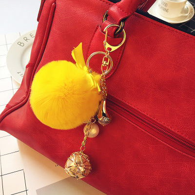 Wholesale Rex Rabbit Fur Tassel Plush Keychains